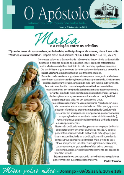 CAPA O APOSTOLO MAIO 2021